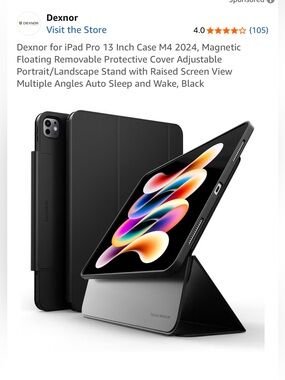 NWT Dexnor for iPad Pro 13 Inch Case M4 2024 Color Black